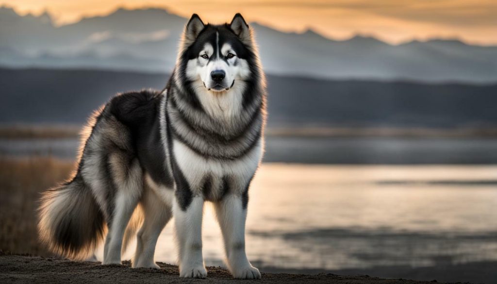 Alaskan Malamute with a thick double coat