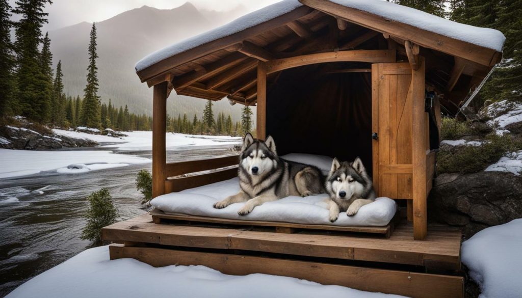 Creating a cozy outdoor sleeping space for Alaskan Malamutes