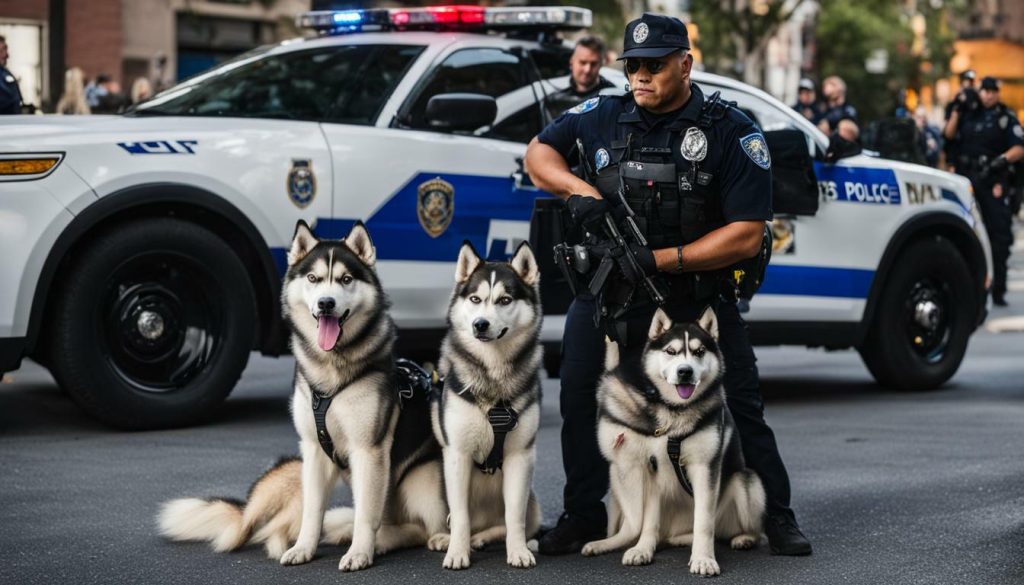 Huskies as Police Dogs