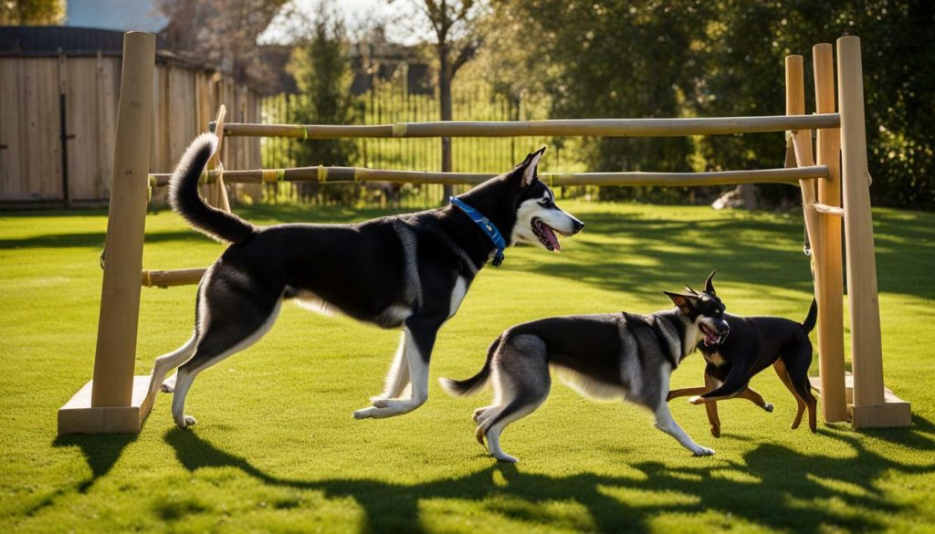 Husky and Doberman Training