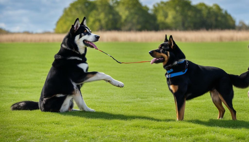 Husky and Rottweiler Training