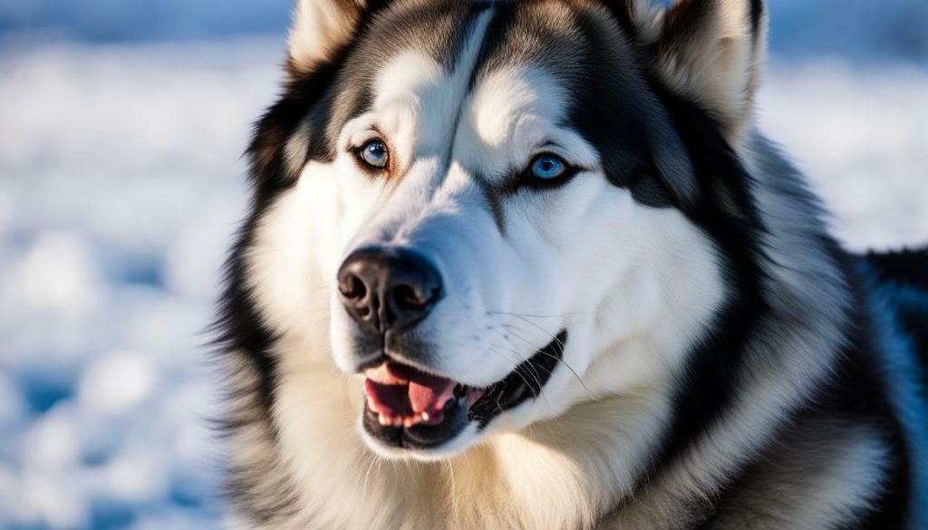 Malamute with a healthy smile