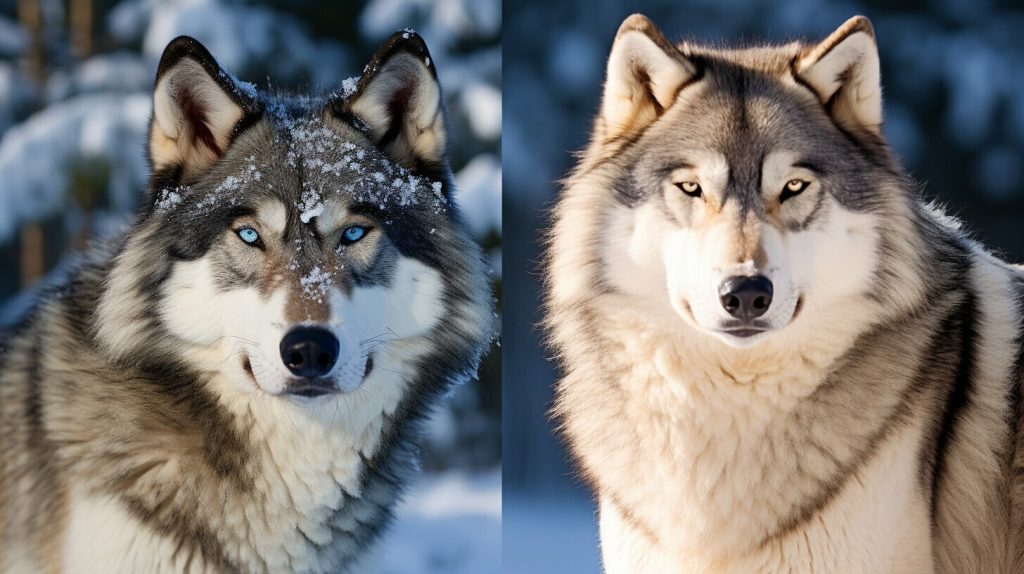 husky wolf comparison