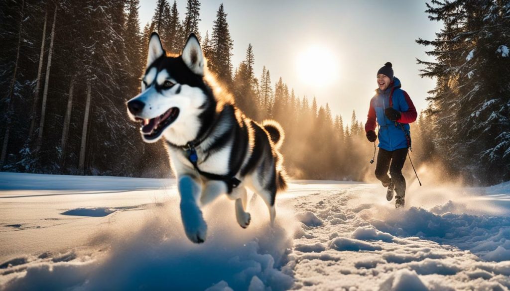 running with a husky